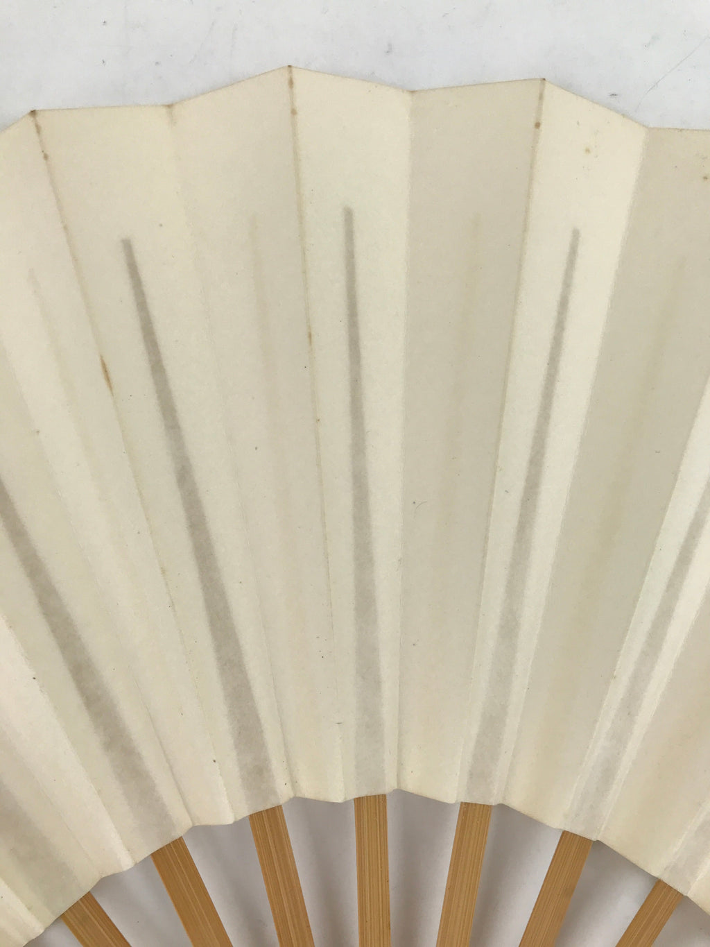 Japanese Folding Fan Sensu Vtg Bamboo Frame Simple Blank White 4D795