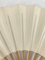 Japanese Folding Fan Sensu Vtg Bamboo Frame Simple Blank White 4D795