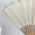 Japanese Folding Fan Sensu Vtg Bamboo Frame Small Simple Blank White 4D831