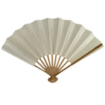 Japanese Folding Fan Sensu Vtg Bamboo Frame Small Simple Blank White 4D831