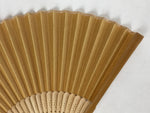 Japanese Folding Fan Sensu Vtg Bamboo Frame Solid Yellow Color Simple 4D752