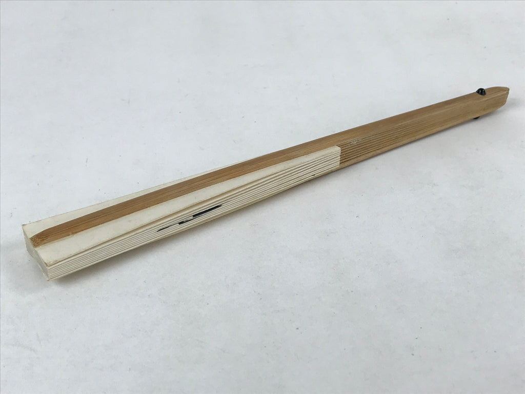 Japanese Folding Fan Sensu Vtg Bamboo Frame White Black Calligraphy W/ Box 4D703