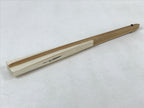 Japanese Folding Fan Sensu Vtg Bamboo Frame White Black Calligraphy W/ Box 4D703