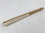 Japanese Folding Fan Sensu Vtg Bamboo Frame White Black Calligraphy W/ Box 4D703