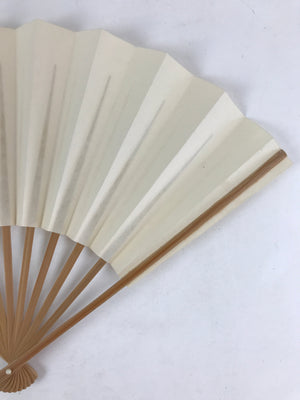 Japanese Folding Fan Sensu Vtg Bamboo Frame White Plain No Writing Simple 4D644