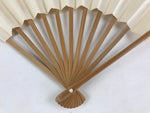 Japanese Folding Fan Sensu Vtg Bamboo Frame White Plain No Writing Simple 4D644