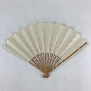 Japanese Folding Fan Sensu Vtg Bamboo Frame White Plain No Writing Simple 4D644