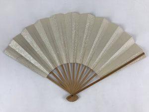 Japanese Folding Fan Sensu Vtg Bamboo Frame White Plain No Writing Simple 4D650