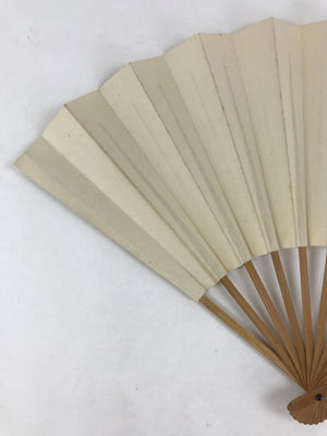 Japanese Folding Fan Sensu Vtg Bamboo Frame White Plain No Writing Simple 4D650