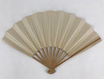 Japanese Folding Fan Sensu Vtg Bamboo Frame White Plain No Writing Simple 4D655