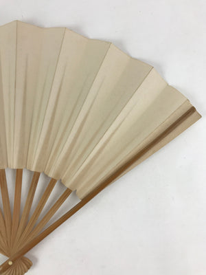 Japanese Folding Fan Sensu Vtg Bamboo Frame White Plain No Writing Simple 4D655