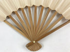 Japanese Folding Fan Sensu Vtg Bamboo Frame White Plain No Writing Simple 4D655