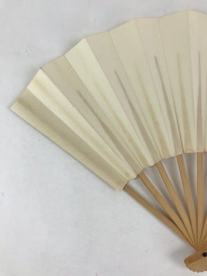 Japanese Folding Fan Sensu Vtg Bamboo Frame White Plain No Writing Simple 4D662