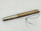 Japanese Folding Fan Sensu Vtg Lacquer Bamboo Frame Cream Green Grass 4D740