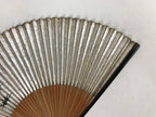 Japanese Folding Fan Sensu Vtg Lacquer Bamboo Frame Nadeshiko Flower 4D744