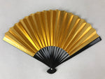 Japanese Folding Fan Sensu Vtg Lacquered Bamboo Frame Gold Silver Foil 4D768