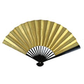 Japanese Folding Fan Sensu Vtg Lacquered Bamboo Frame Gold Silver Foil 4D805