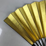 Japanese Folding Fan Sensu Vtg Lacquered Bamboo Frame Gold Silver Formal 4D822