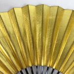 Japanese Folding Fan Sensu Vtg Lacquered Bamboo Frame Gold Silver Formal 4D822