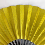 Japanese Folding Fan Sensu Vtg Lacquered Bamboo Frame Gold Silver Formal 4D859