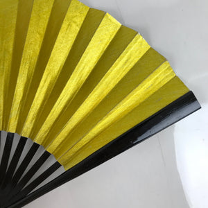 Japanese Folding Fan Sensu Vtg Lacquered Bamboo Frame Gold Silver Formal 4D859