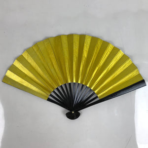 Japanese Folding Fan Sensu Vtg Lacquered Bamboo Frame Gold Silver Formal 4D859