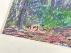 Japanese Forest Trees Scenery Pastel Drawing Art Signed Yoshihiro Hagino FL338