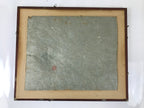 Japanese Framed Artwork Vtg Trees Mountain Winter Textured Washi Paper FR30