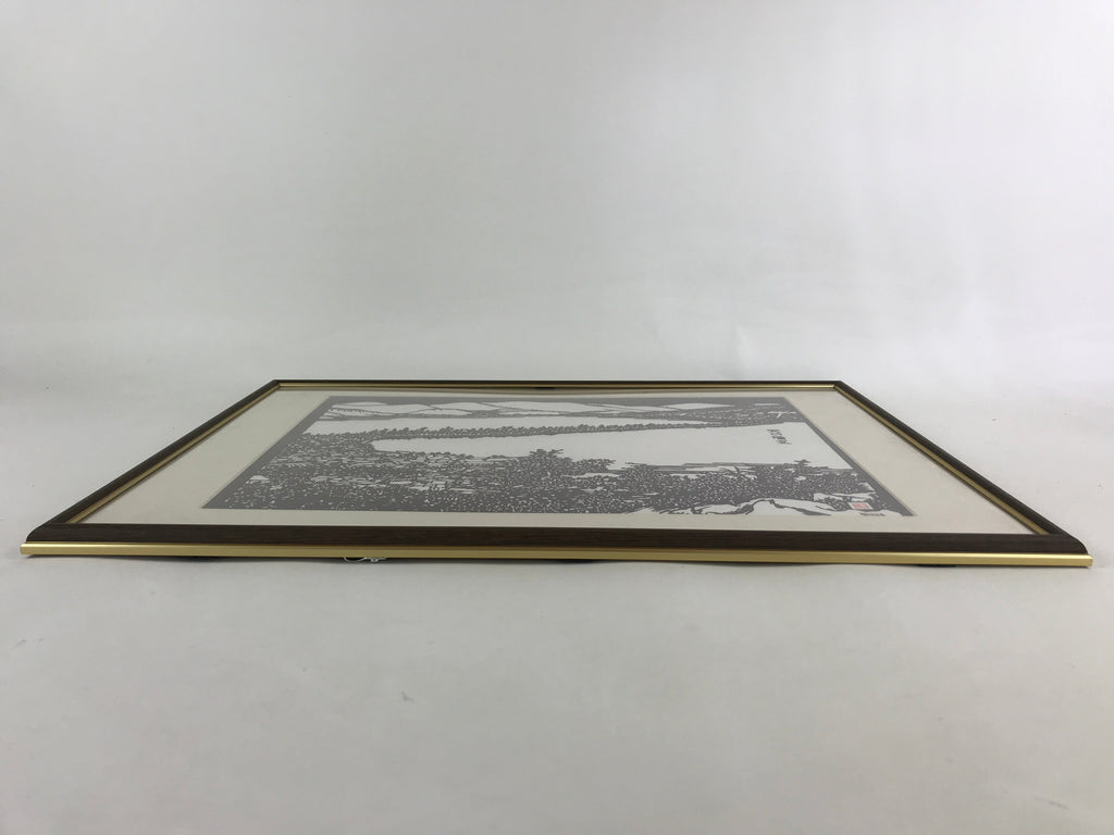 Japanese Framed Katagami Vtg Kimono Stencil Amanohashidate Kyoto Vista FR18