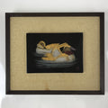 Japanese Framed Wajima Lacquerware Panel Art Vtg Makie Ducks Black Gold FR25