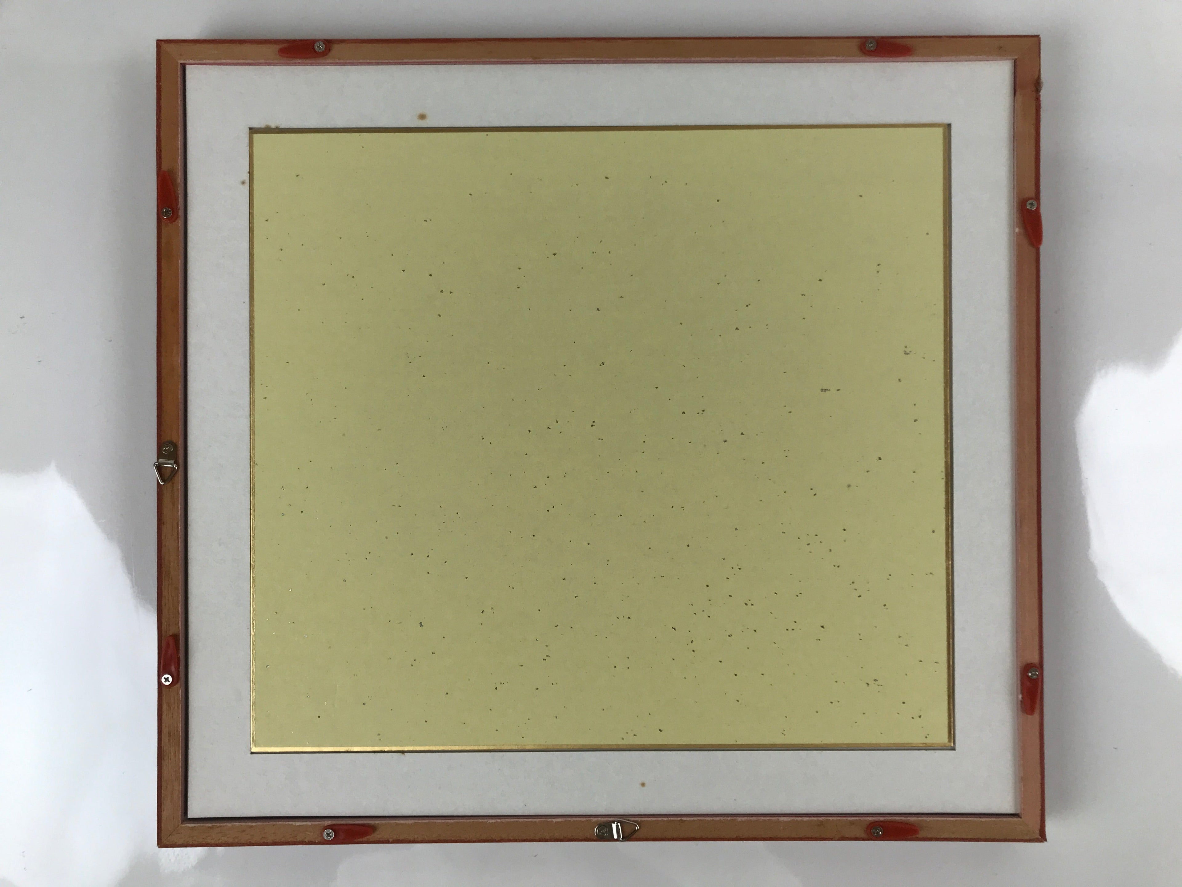 Japanese Framed Washi Paper Camellia Flowers Art Vtg Tsubaki Red Green FR23