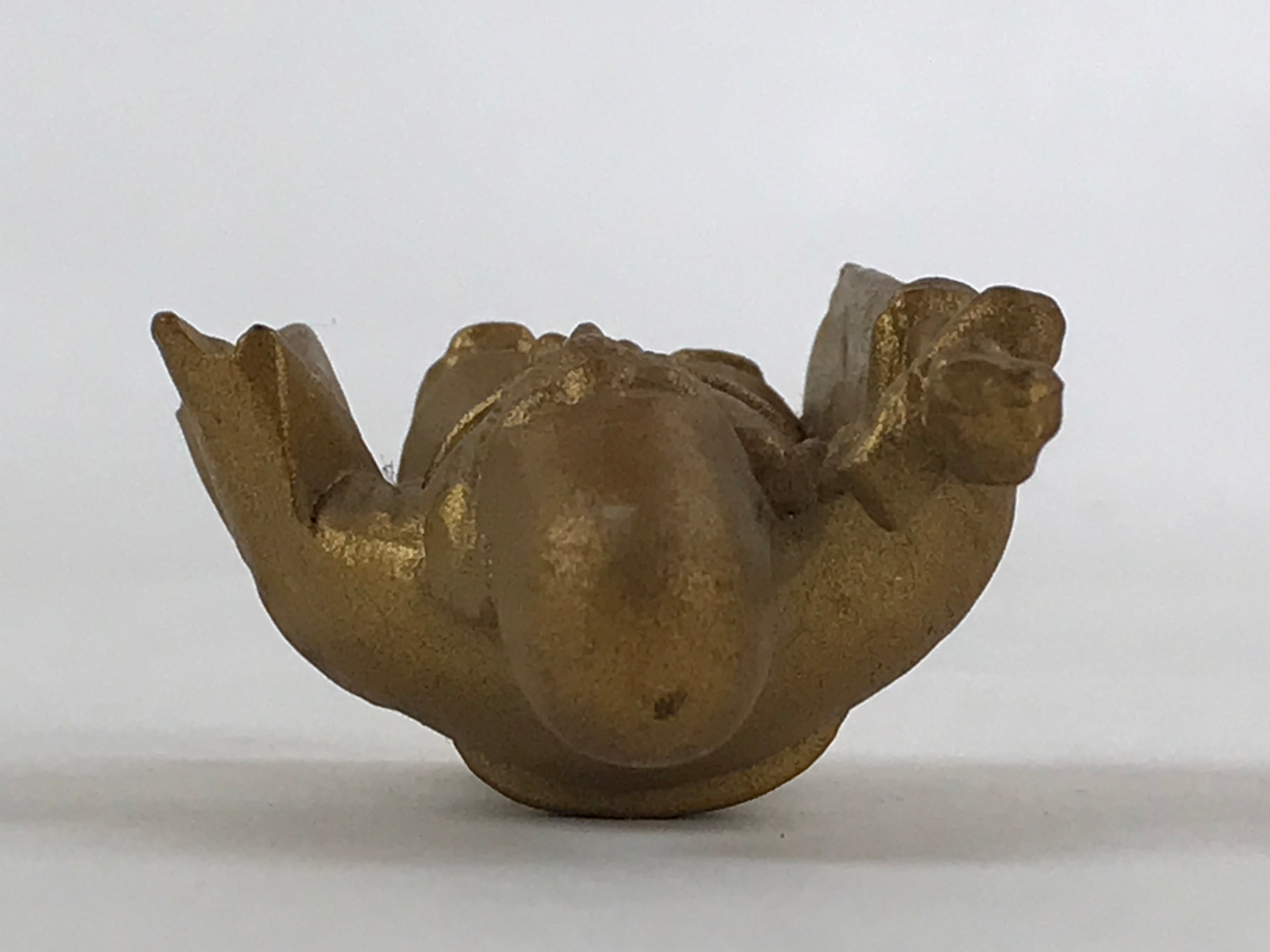 Japanese Fukurokuju God Figurine Vtg 7 Luck God Metal Statue Gold BD931