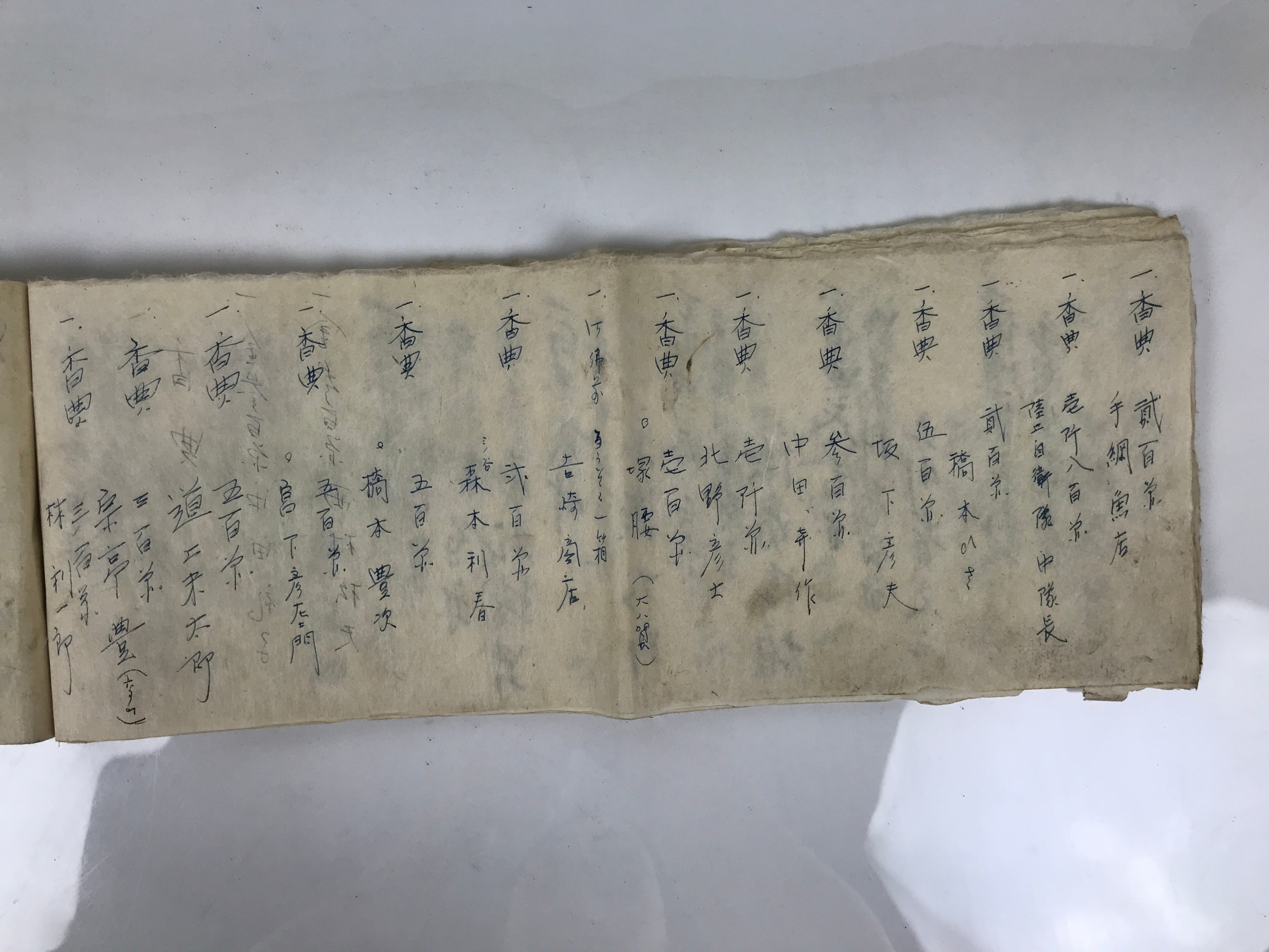 Japanese Funeral Record Guest Book Vtg Soshiki Shojiki C1960 Washi Paper P425