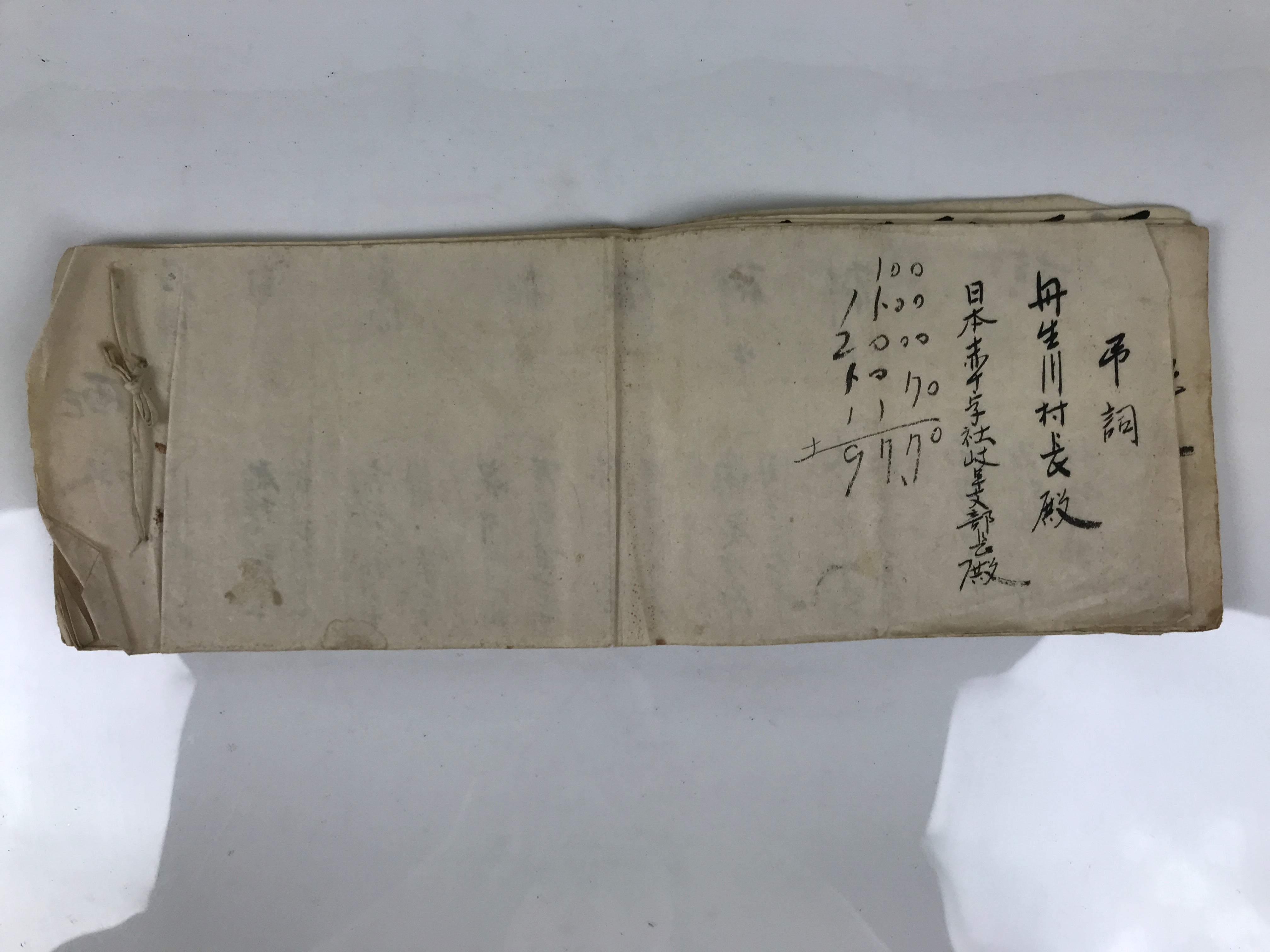 Japanese Funeral Record Guest Book Vtg Tamagushi Hikaecho C1930 Washi Paper P428