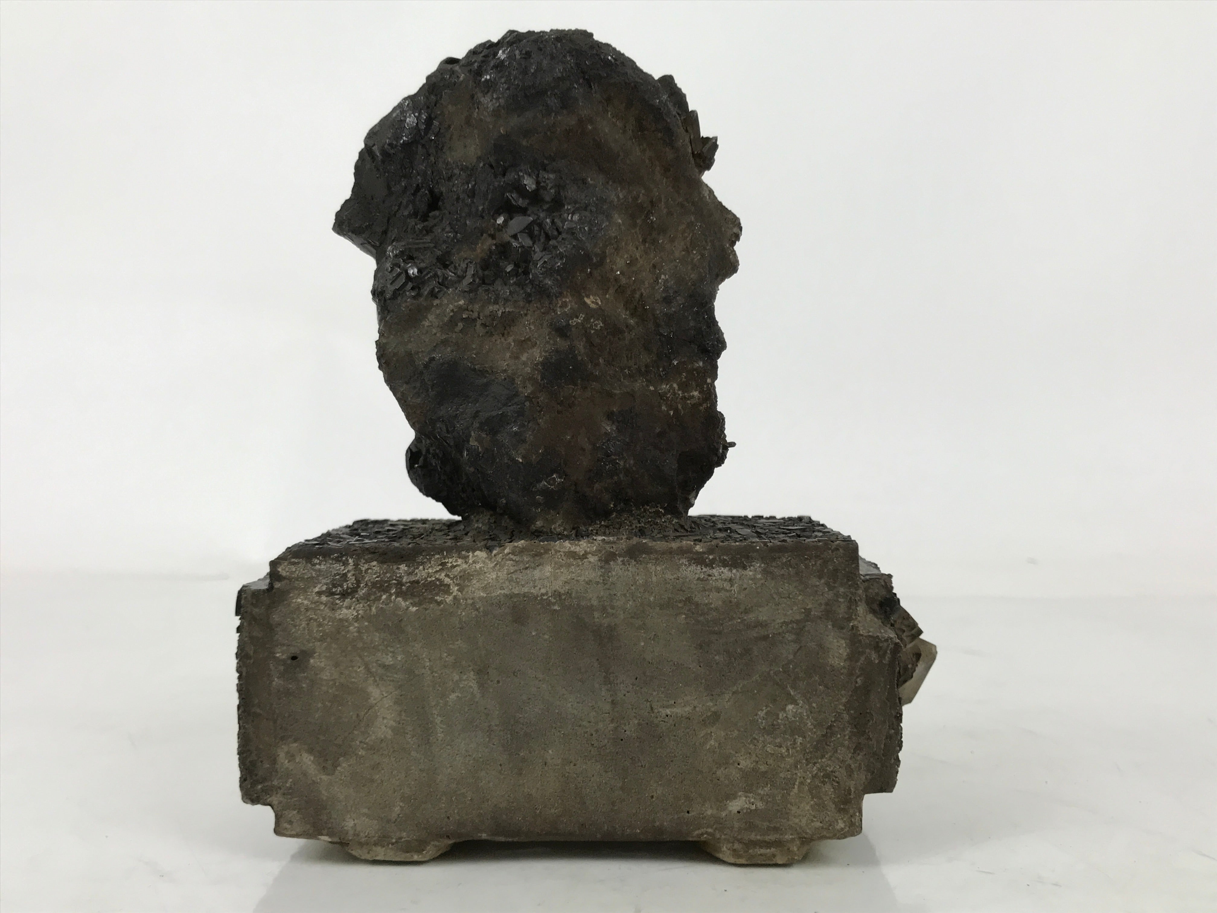 Japanese Galena Quartz Crystal Viewing Stone Zen Buddhist Suiseki Statue JK851