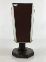 Japanese Geisha Figurine Vtg Purple Kimono Birds Glass Case Display ST17