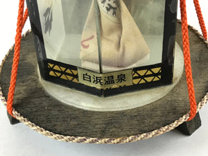 Japanese Geisha Kimono Woman Doll Glass Case Display Vtg Ningyo Figurine BD956