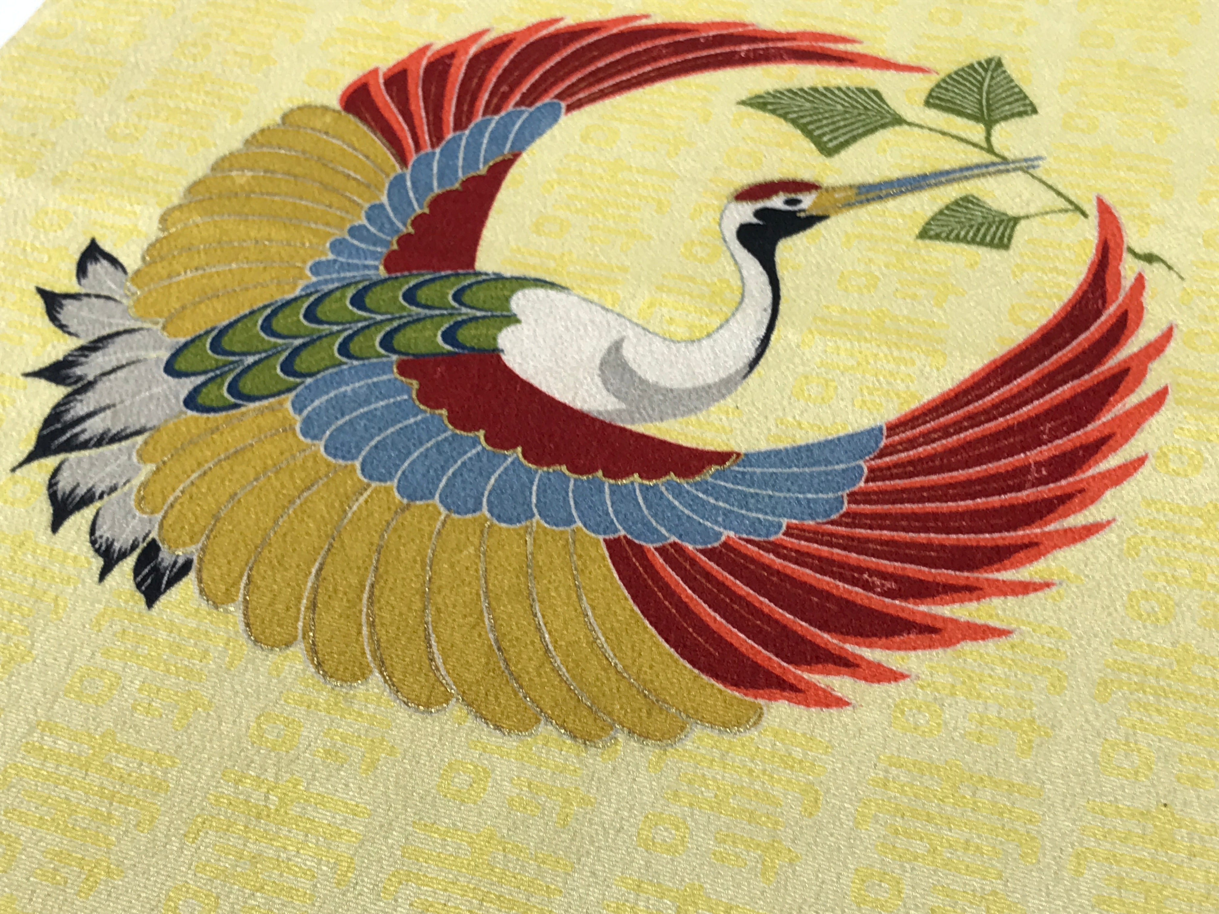 Japanese Gift Envelopes Silk Cover Vtg Crane Tsuru Fukusa Wedding Birth BA835