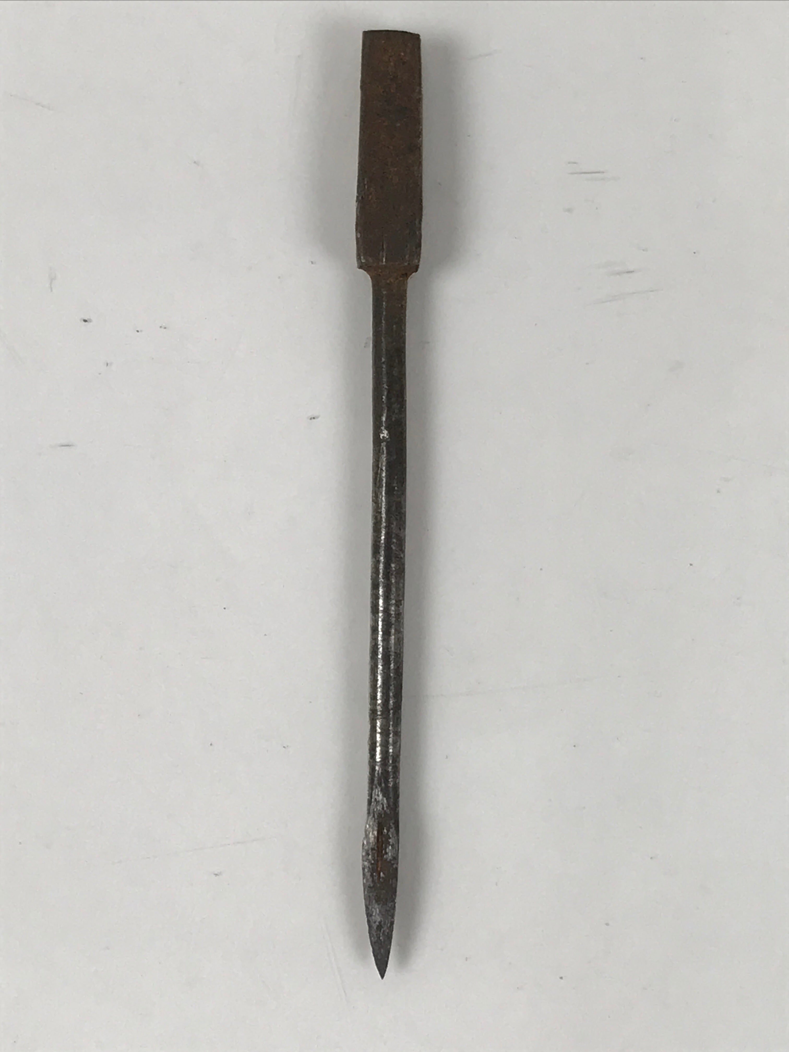 Japanese Gimlet Bit Kiri Carpentry Vtg Woodworking Tool Brown Metal T320