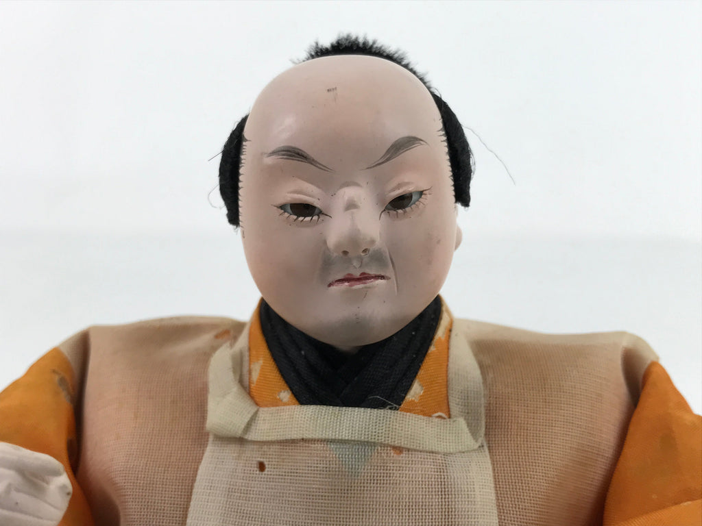 Japanese Girl Festival Court Angry Man Servant Doll Hina Matsuri Wood Silk ID572
