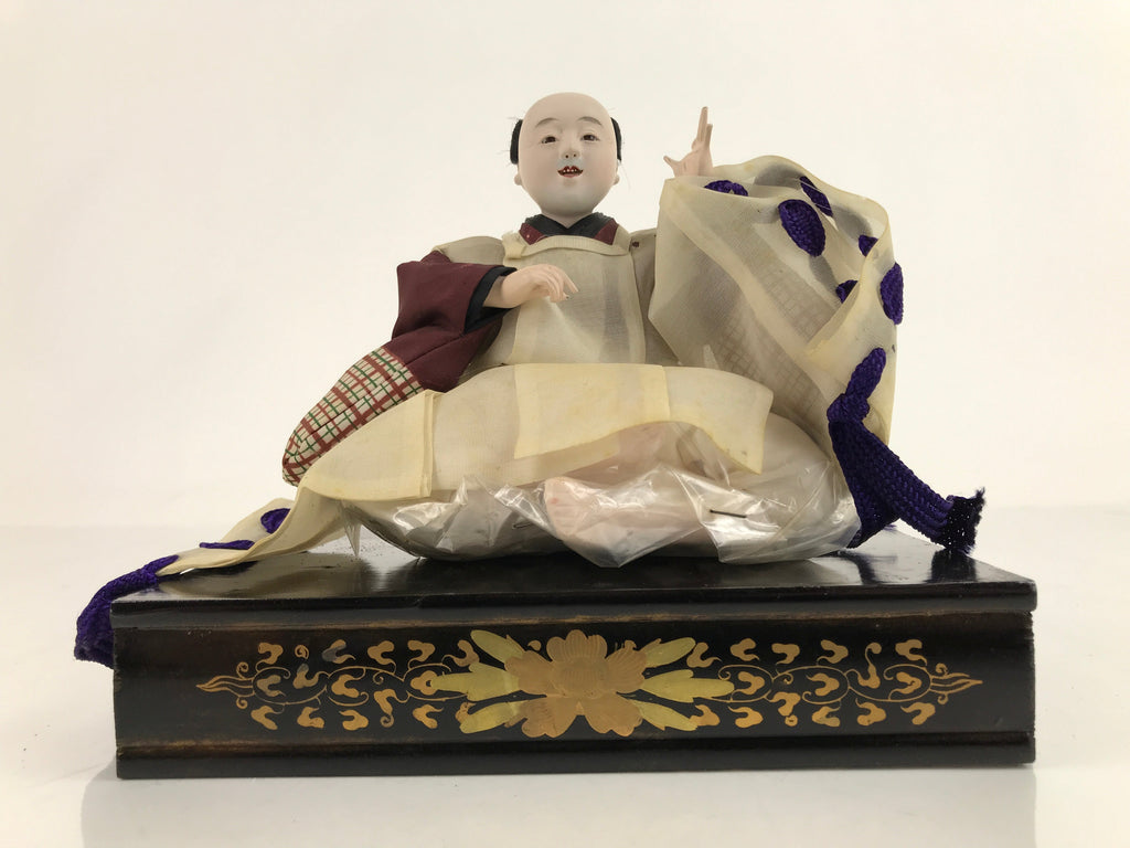 Japanese Girl Festival Court Laughing Man Servant Hina Doll Matsuri Wood ID571