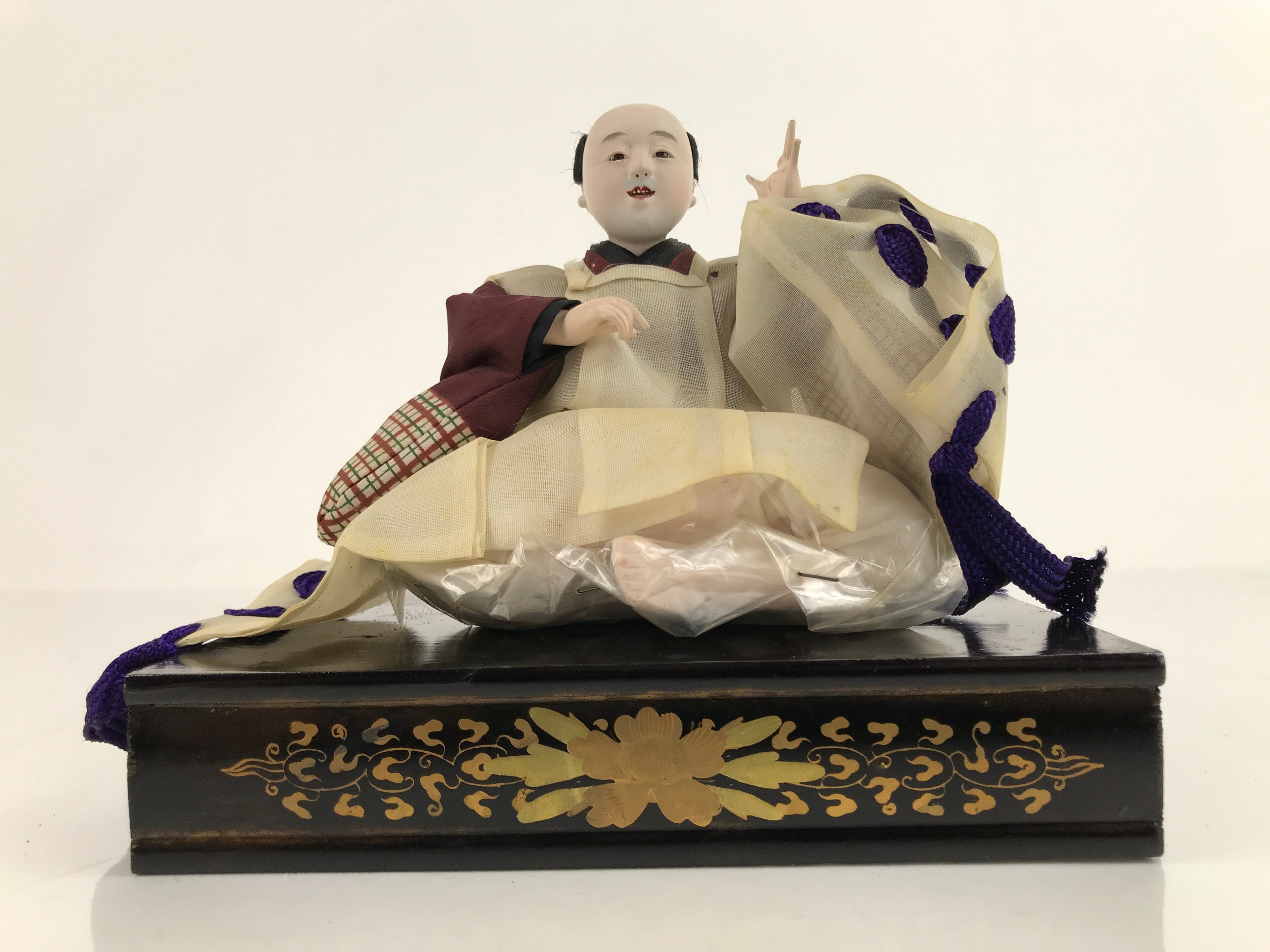 Japanese Girl Festival Court Laughing Man Servant Hina Doll Matsuri Wood ID571