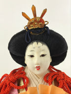 Japanese Girl Festival Princess Ohinasama Doll Vtg Hina Matsuri Silk Red ID513