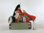 Japanese Girl Festival Princess Ohinasama Doll Vtg Hina Matsuri Silk Red ID513