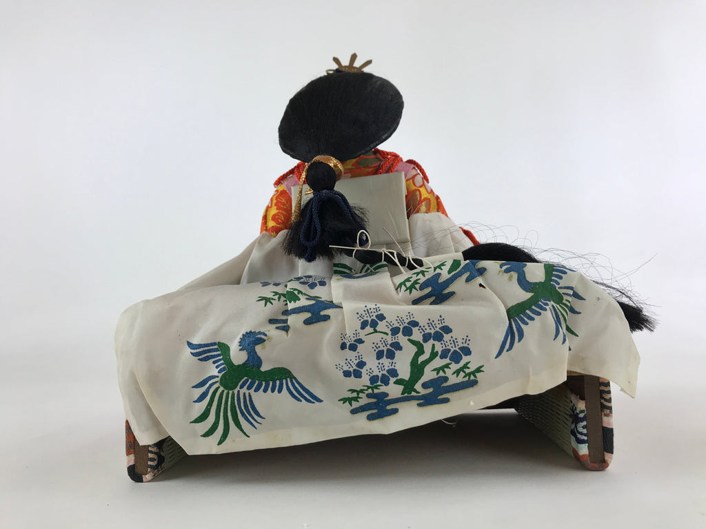 Japanese Girl Festival Princess Ohinasama Doll Vtg Hina Matsuri Silk Red ID513