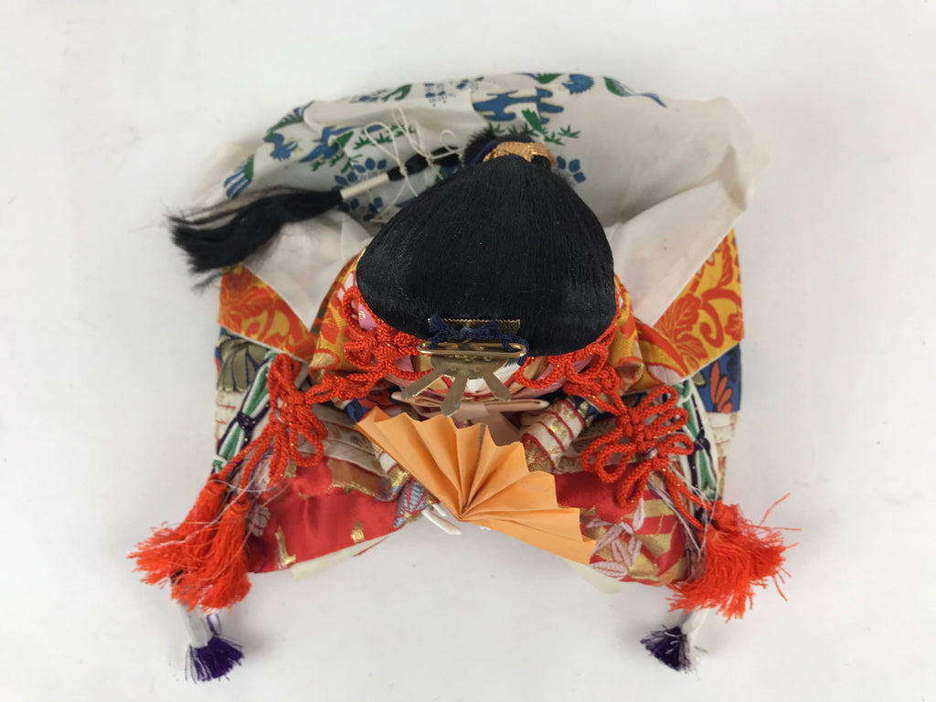 Japanese Girl Festival Princess Ohinasama Doll Vtg Hina Matsuri Silk Red ID513