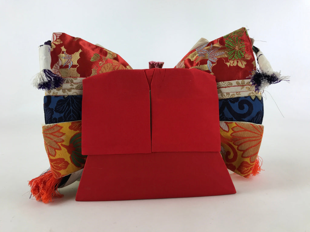 Japanese Girl Festival Princess Ohinasama Doll Vtg Hina Matsuri Silk Red ID513