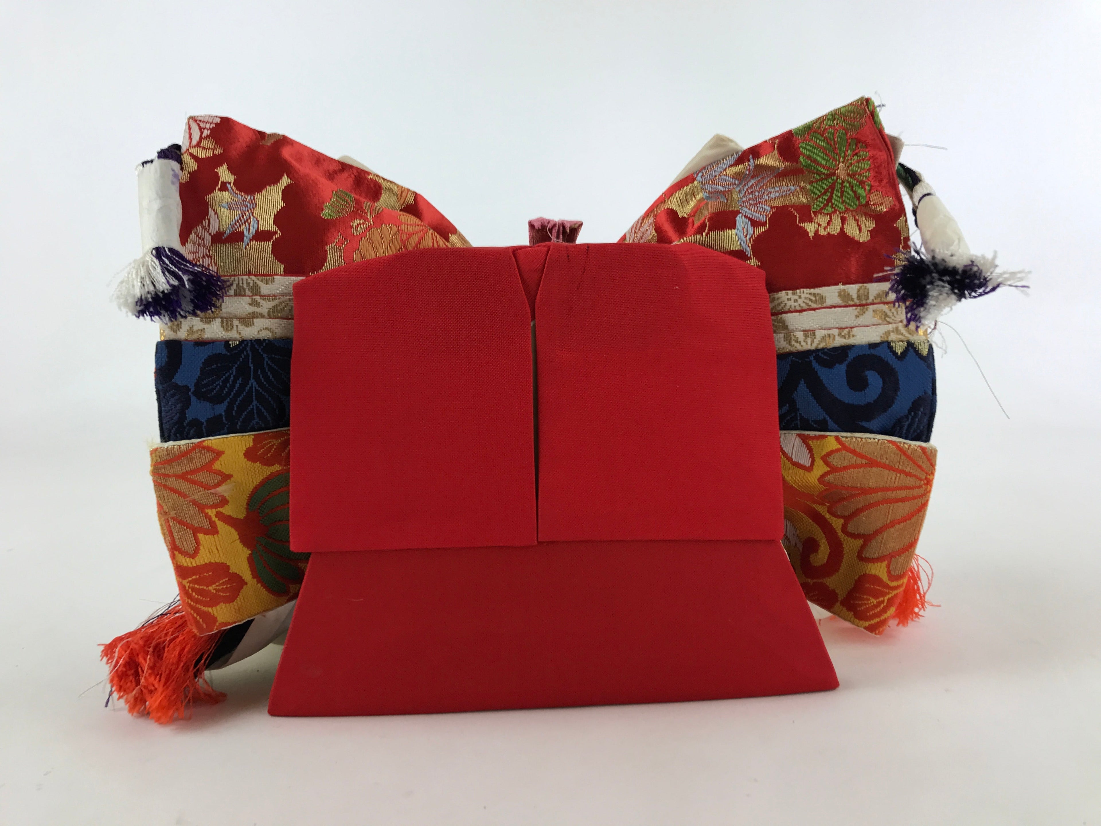 Japanese Girl Festival Princess Ohinasama Doll Vtg Hina Matsuri Silk Red ID513