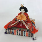 Japanese Girl Festival Princess Ohinasama Doll Vtg Hina Matsuri Silk Red ID513