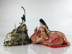 Japanese Girl Festival Princess Prince Doll Hina Matsuri Silk Red Green ID556